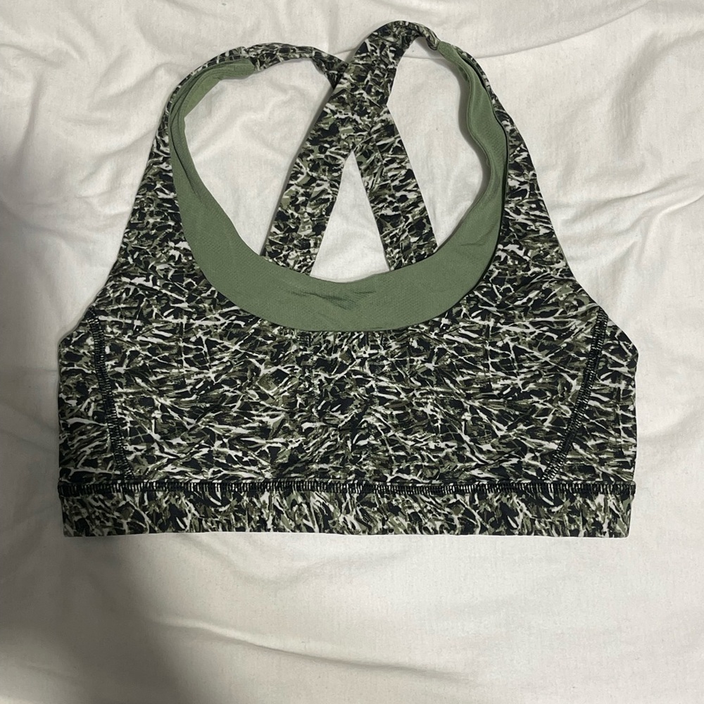 Lululemon Green Patterned Women's Sports Bra